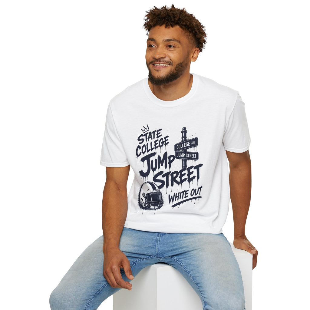 State College Jump Street T-Shirt — Vintage Street Sign College Tee - Gildan Shirt
