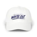 Whiteout Classic Dad Cap – 'We Bleed White' Script Baseball Hat