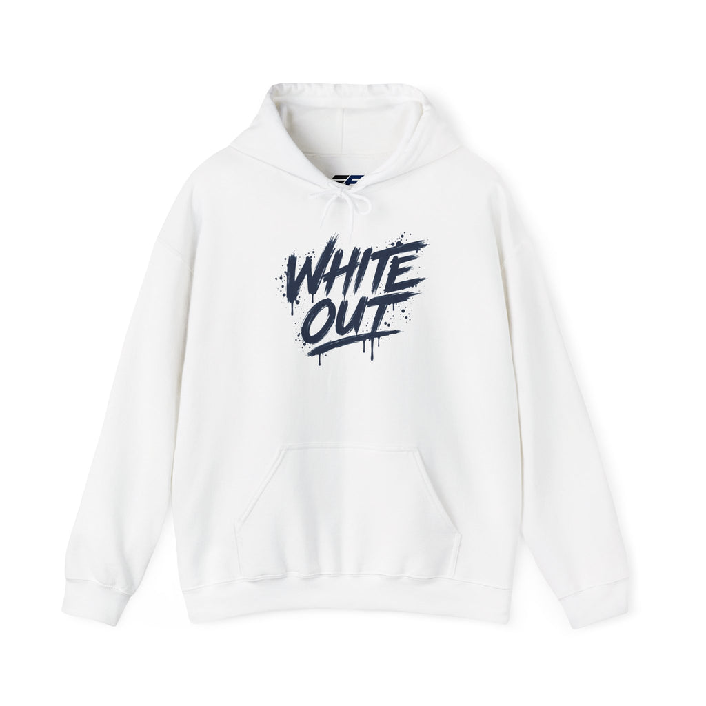 White Out Pullover Hoodie – 'We Bleed White' Graphic Winter Hoodie