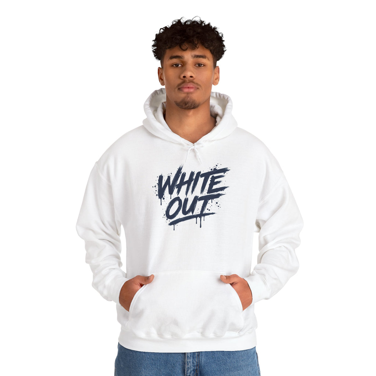 White Out Pullover Hoodie – 'We Bleed White' Graphic Winter Hoodie