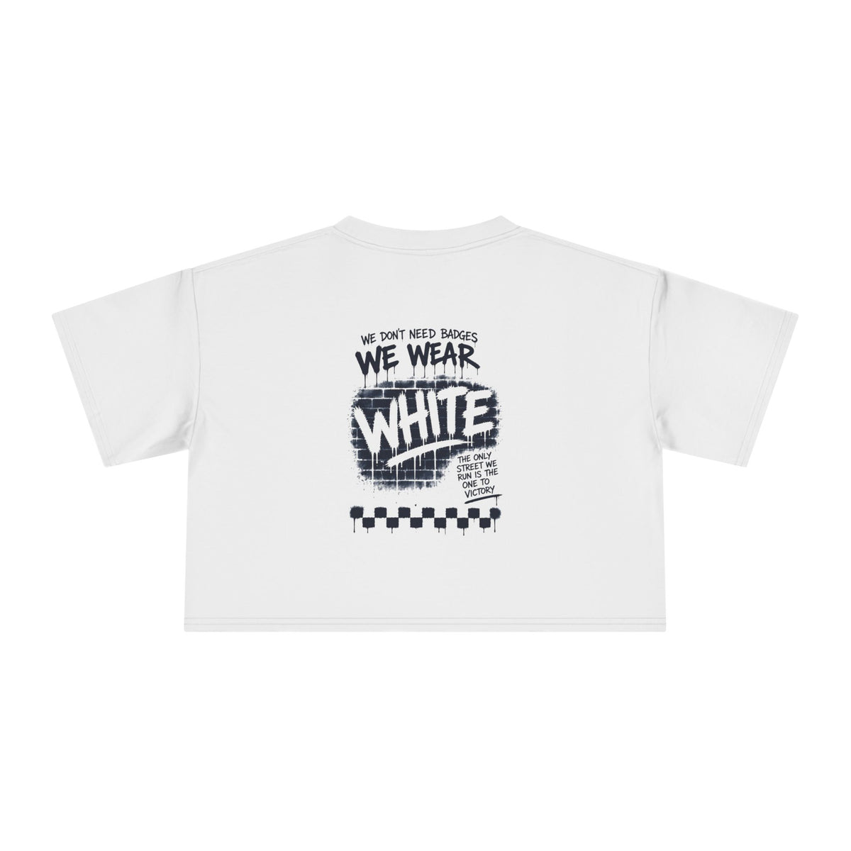 Jump Street Whiteout Crop Tee — College Game Day Whiteout Graphic
