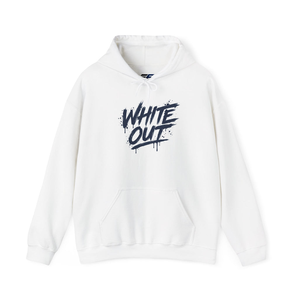 White Out Pullover Hoodie – 'We Bleed White' Graphic Winter Hoodie