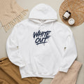 White Out Pullover Hoodie – 'We Bleed White' Graphic Winter Hoodie