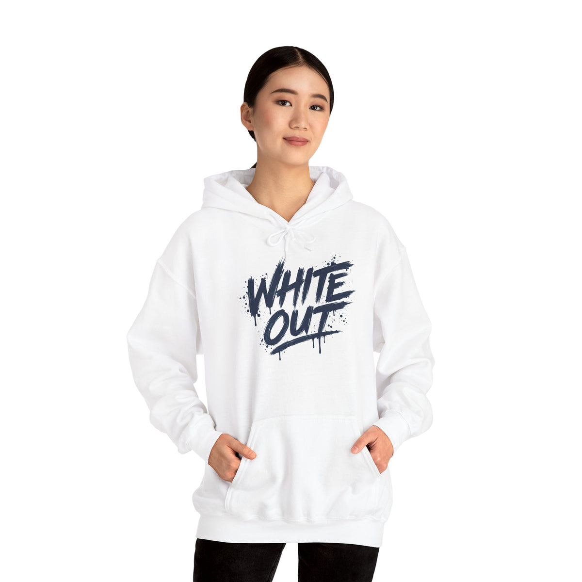 White Out Pullover Hoodie – 'We Bleed White' Graphic Winter Hoodie