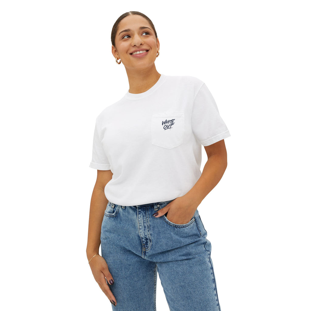 We Bleed White Football Pocket T-Shirt — College Game Day Tee
