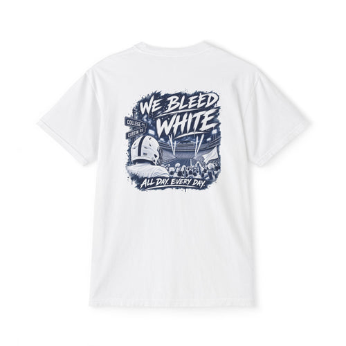 We Bleed White Football Pocket T-Shirt — College Game Day Tee