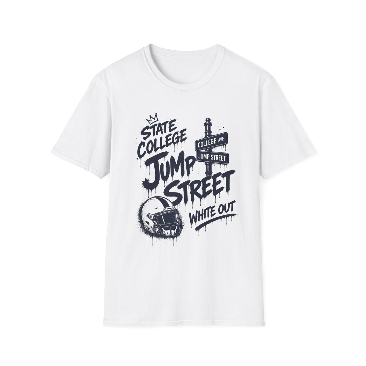 State College Jump Street T-Shirt — Vintage Street Sign College Tee - Gildan Shirt
