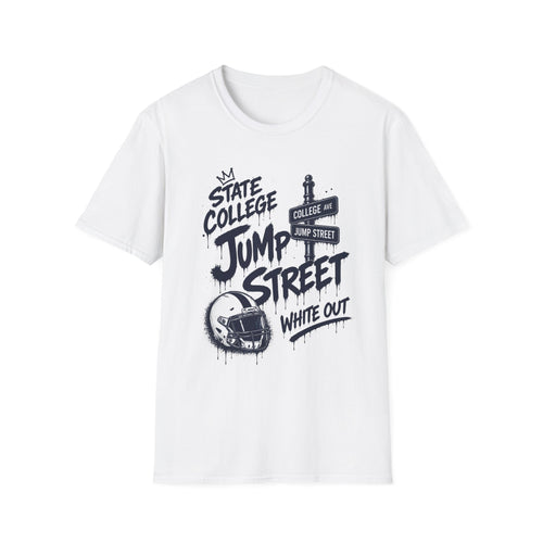 State College Jump Street T-Shirt — Vintage Street Sign College Tee - Gildan Shirt