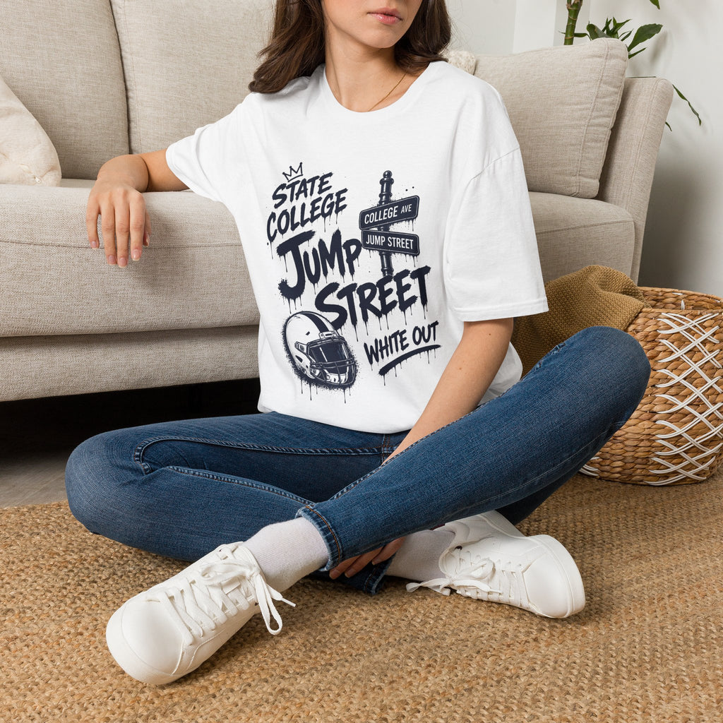 State College Jump Street T-Shirt — Vintage Street Sign College Tee - Gildan Shirt
