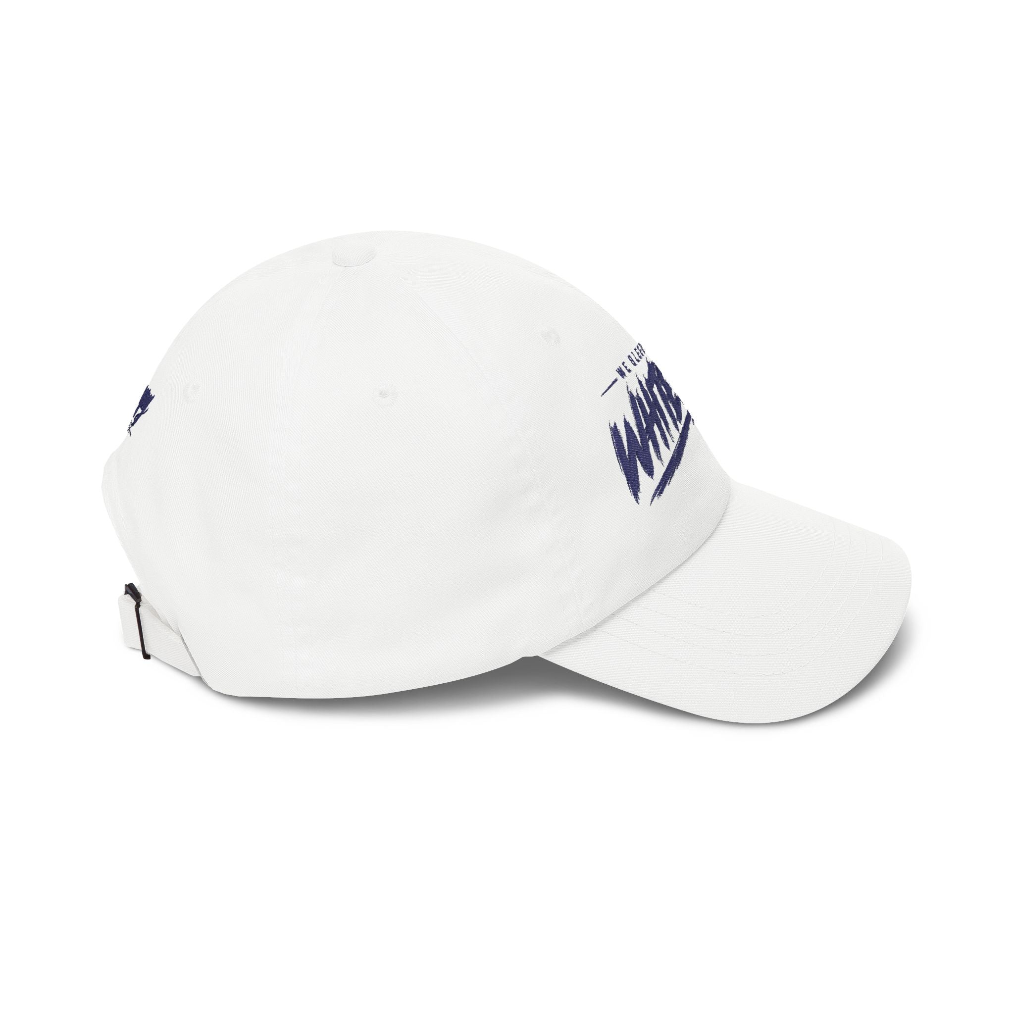 Whiteout Classic Dad Cap – 'We Bleed White' Script Baseball Hat