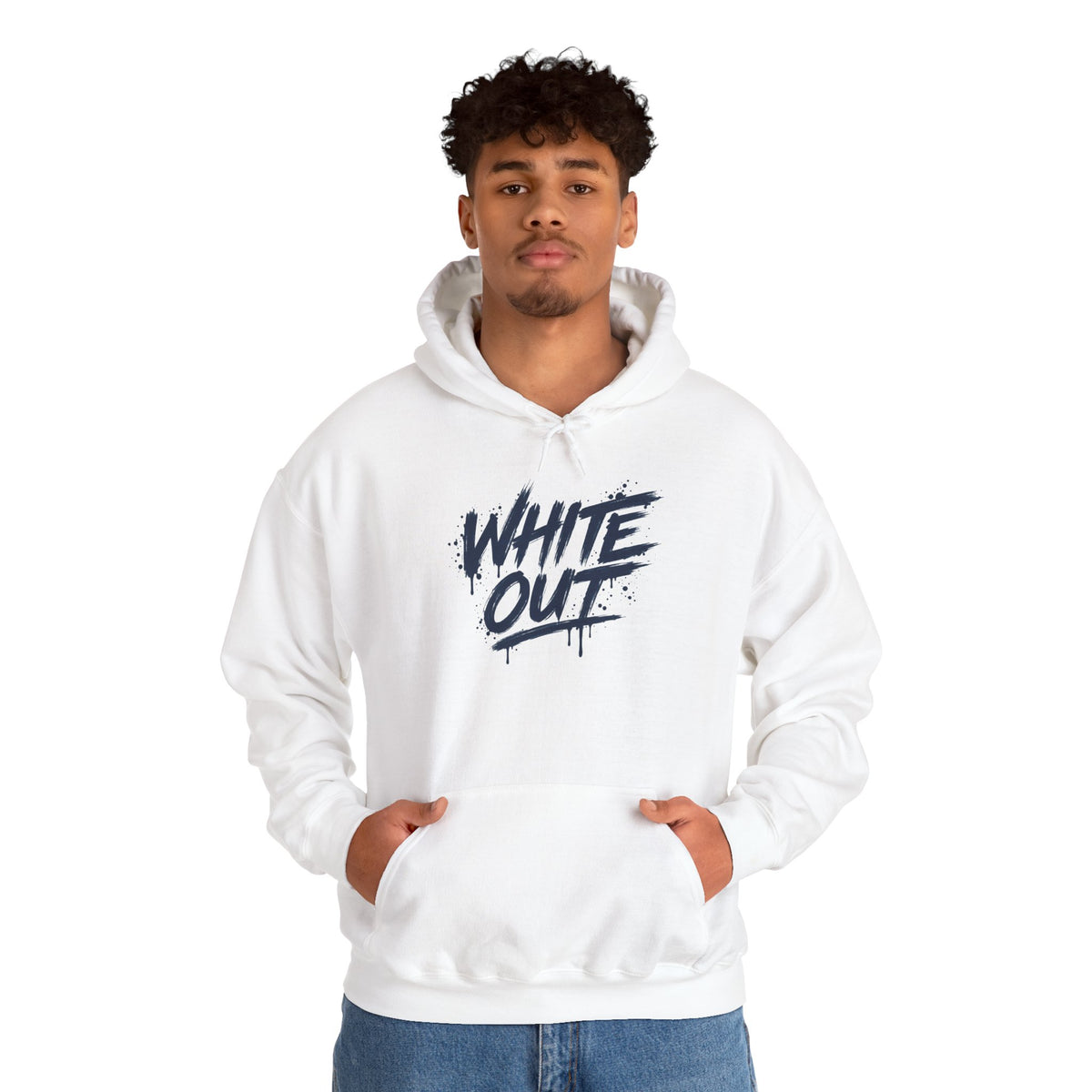 White Out Pullover Hoodie – 'We Bleed White' Graphic Winter Hoodie