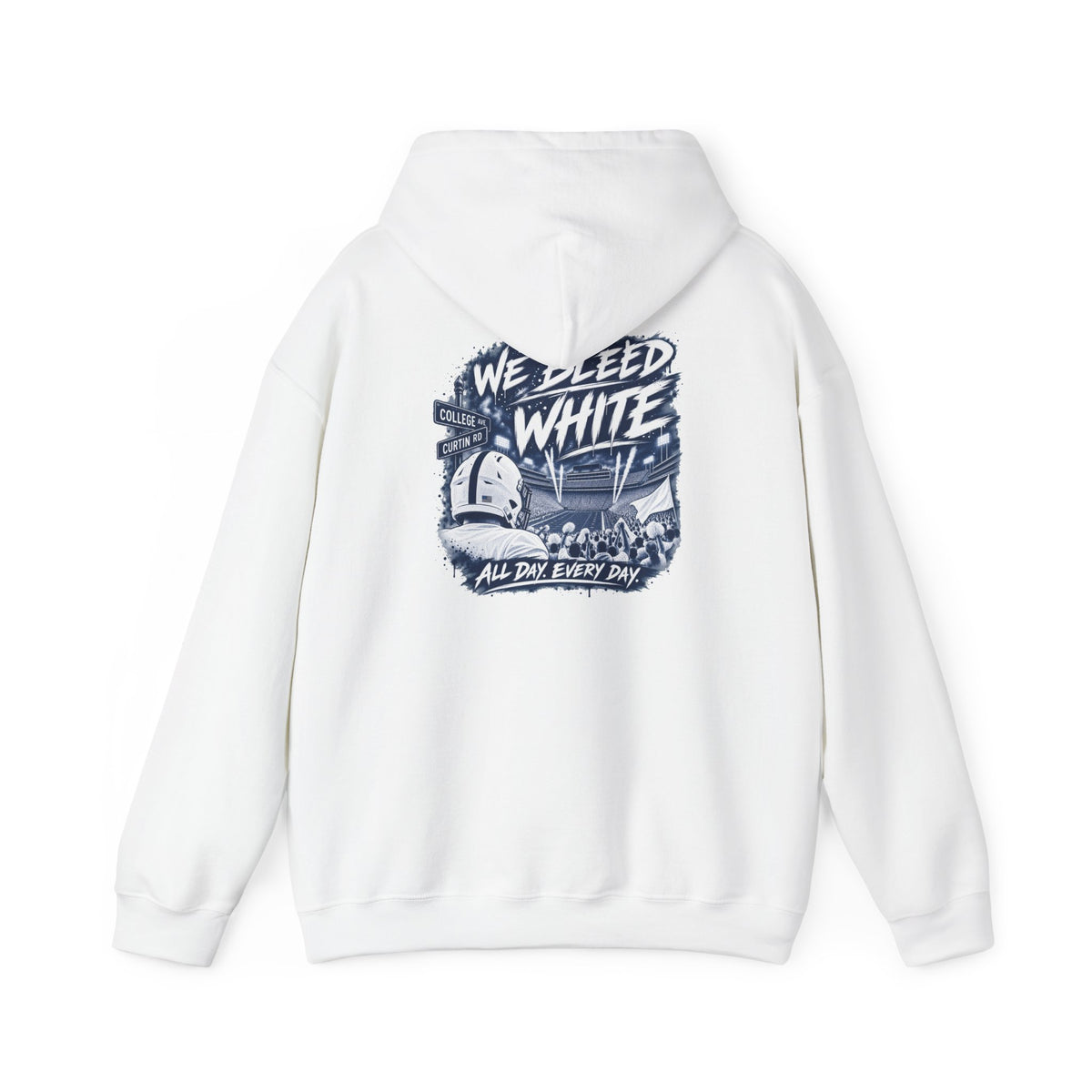 White Out Pullover Hoodie – 'We Bleed White' Graphic Winter Hoodie